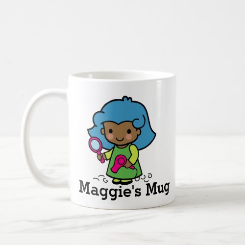 Cute BeauticianHair Stylist with blow dryer Coffee Mug