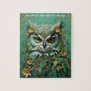 Cute Beautiful Boho Owl Jigsaw Puzzle