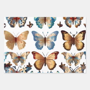 Cute Beautiful Butterflies Wrapping Paper Sheets