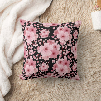 Cute Beautiful Cherry Blossom Throw Pillow