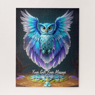 Cute Beautiful Colorful Owl Jigsaw Puzzle