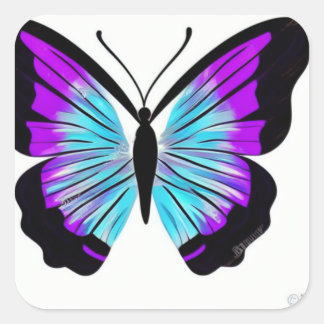 Cute Beautiful Colorful Pretty Butterfly Square Sticker