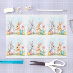Cute Beautiful Easter Bunnies Modern Collection Tissue Paper