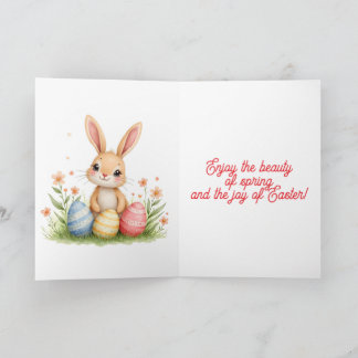 Cute Beautiful Easter Bunny Popular Collection Holiday Card