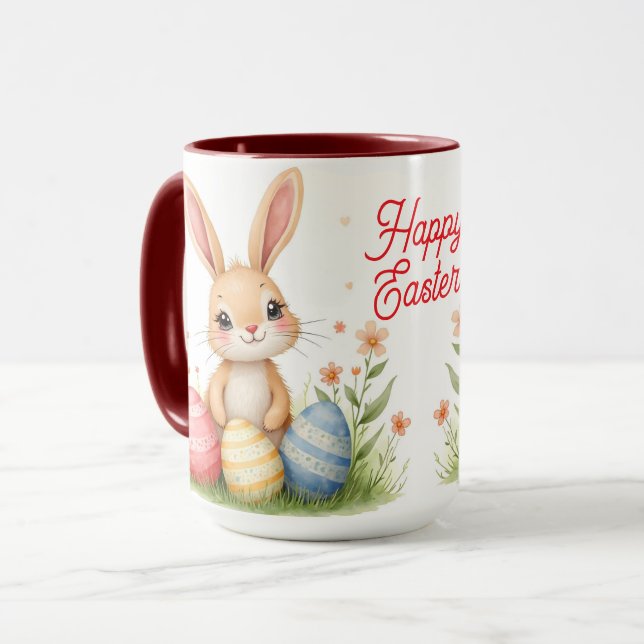 Cute Beautiful Easter Bunny Popular Collection Mug (Front Left)