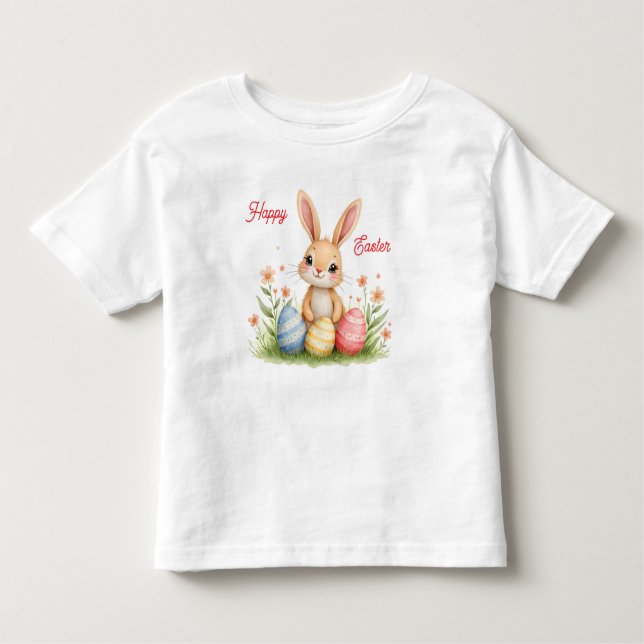 Cute Beautiful Easter Bunny Popular Collection Toddler T-shirt (Front)