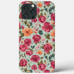 Cute Beautiful Floral Vector Art Seamless Pattern iPhone 13 Pro Max Case