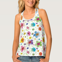 Cute, Beautiful Flower Pattern Tank Top