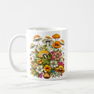 Cute Beautiful Flowers And Mushrooms Coffee Mug