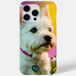 Cute Beautiful Westie Terrier Puppy Dog Three iPhone 15 Pro Max Case