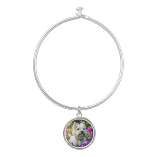 Cute Beautiful Westie Terrier Puppy Dog Two Bangle Bracelet