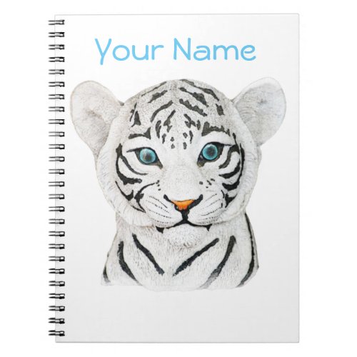 Cute Beautiful White Tiger With Blue Eyes Notebook