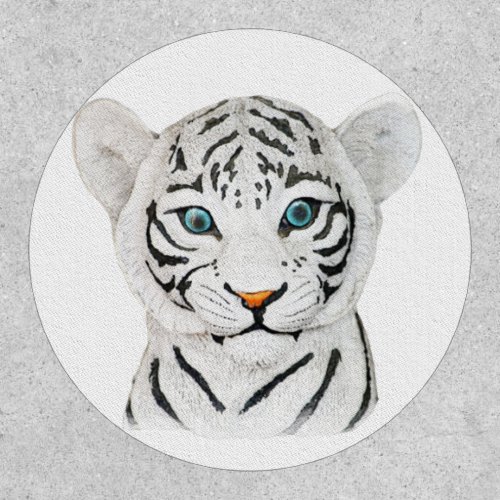 Cute Beautiful White Tiger With Blue Eyes Patch