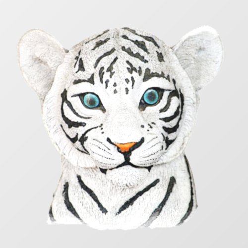 Cute Beautiful White Tiger With Blue Eyes Wall Decal