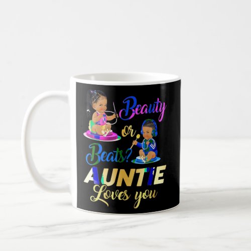 Cute Beauty Or Beat Auntie Loves You Gender Reveal Coffee Mug