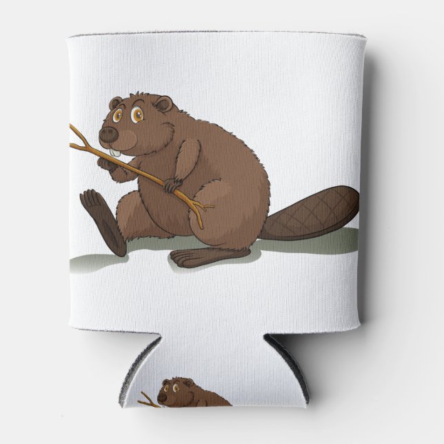 Cute beaver can cooler (Front)