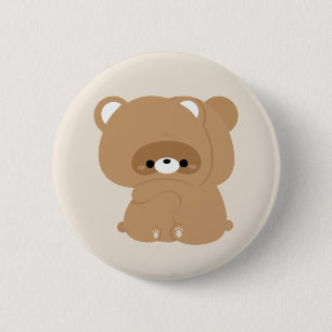 Cute Beaver Couple Button