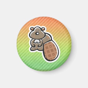 Cute Beaver Design Magnet