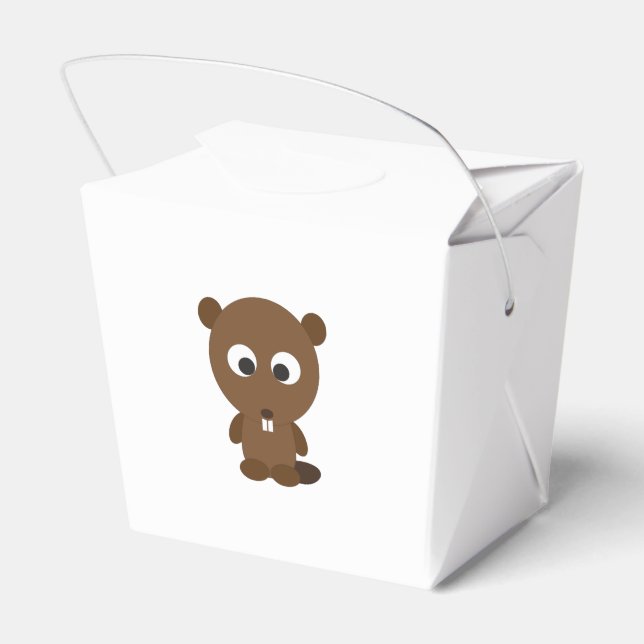 Cute Beaver Favor Boxes (Back Side)