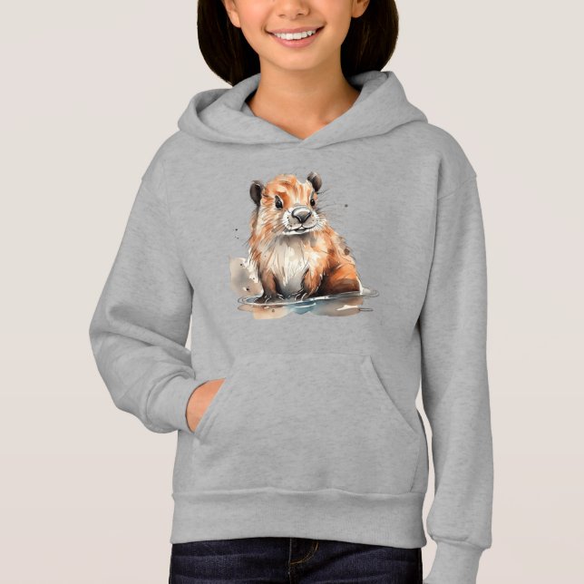 Cute Beaver   Hoodie (Front)