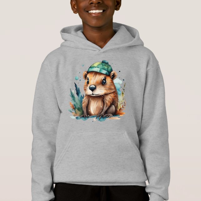 Cute Beaver   Hoodie (Front)