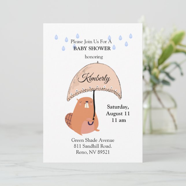 Cute Beaver Invitation (Standing Front)