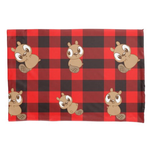 Cute Beaver on Flannel Pillow Case