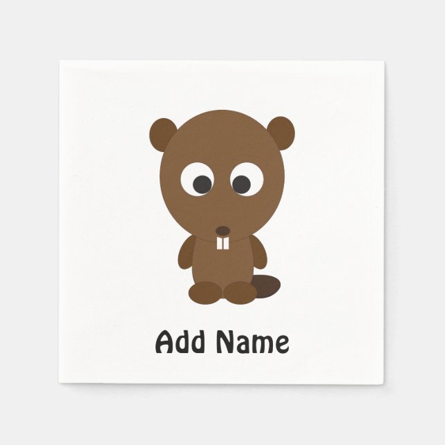Cute Beaver Paper Napkins (Front)