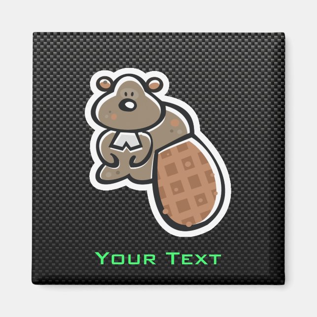 Cute Beaver; Sleek Magnet (Front)