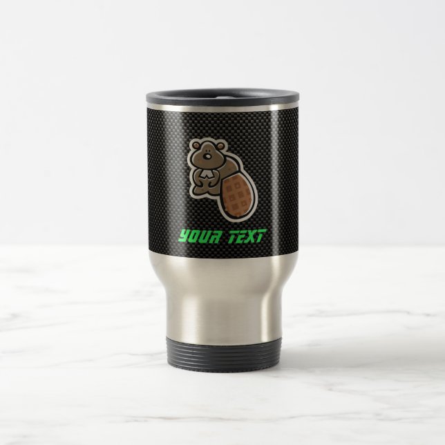 Cute Beaver; Sleek Travel Mug (Center)