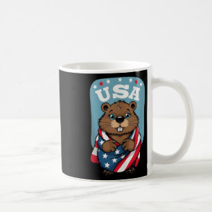 Cute Beaver Summer Flag Us Memorial Day Tank Top Coffee Mug