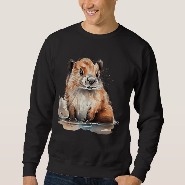 Cute Beaver   Sweatshirt (Front)