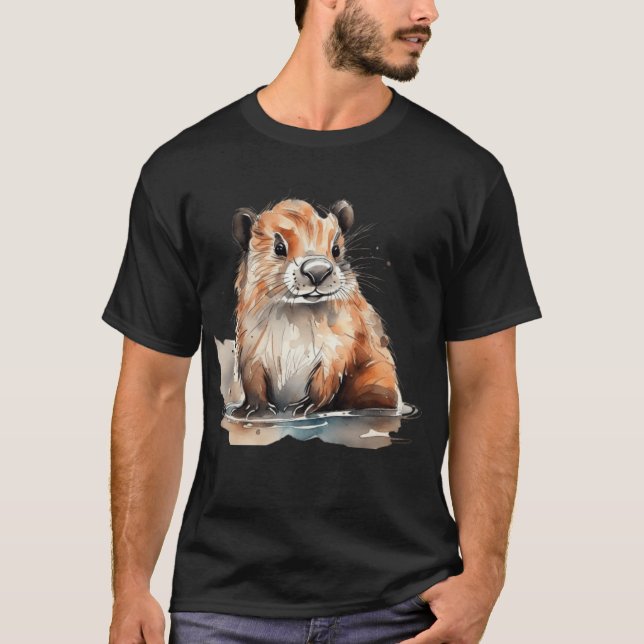 Cute Beaver   T-Shirt (Front)
