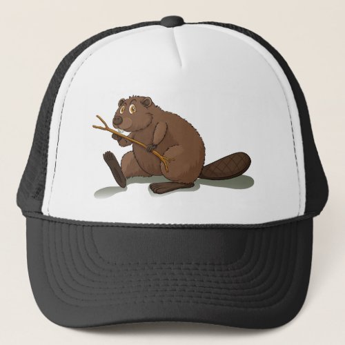 Cute beaver trucker hat