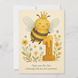 Cute Bee 1st Birthday Card