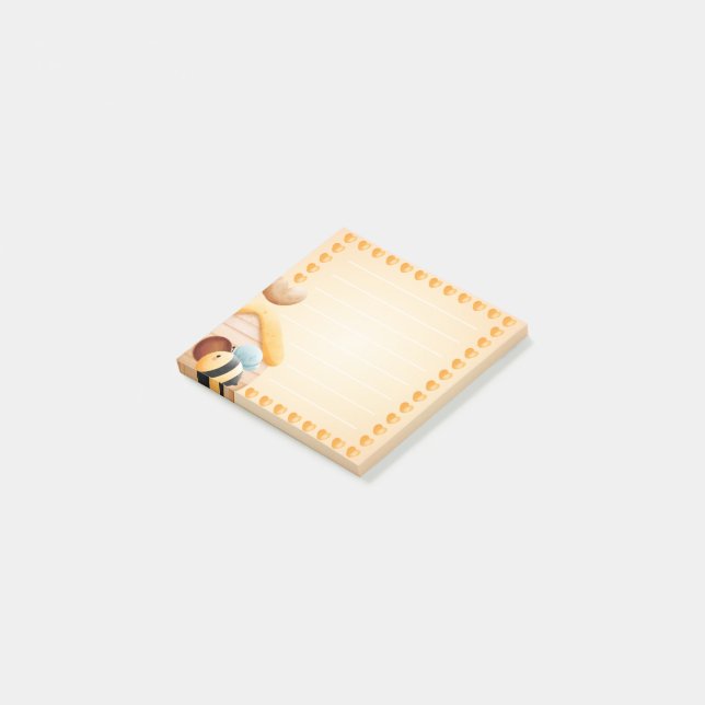Cute bee 3"x3" notes (Angled)