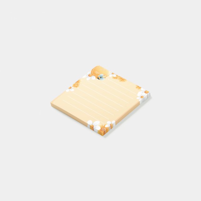 Cute bee 3"x3" post-it notes (Angled)