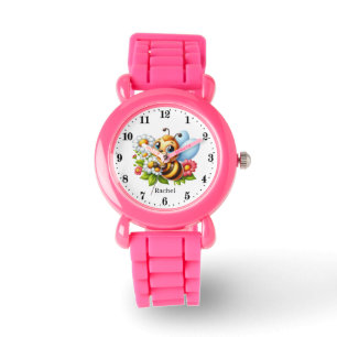 Cute bee add name girls  watch