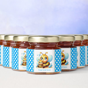 Cute bee add text baby shower  honey jar favors