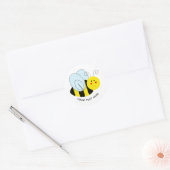 Cute Bee Add Text Classic Round Sticker (Envelope)