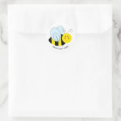 Cute Bee Add Text Classic Round Sticker (Bag)