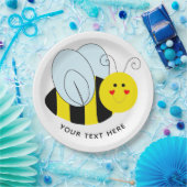 Cute Bee Add Text Paper Plates (Party)