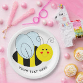 Cute Bee Add Text Paper Plates (Party)