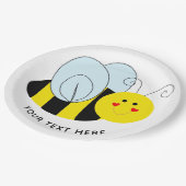 Cute Bee Add Text Paper Plates (Angled)