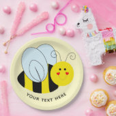 Cute Bee Add Text | Yellow Paper Plates (Party)