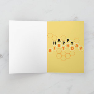 Cute Bee and Honeycomb Birthday Card