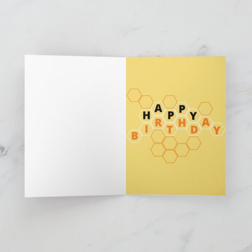 Cute Bee and Honeycomb Birthday Card