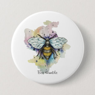 Cute Bee And Rainbow Wash Button