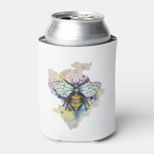 Cute Bee And Rainbow Wash Can Cooler