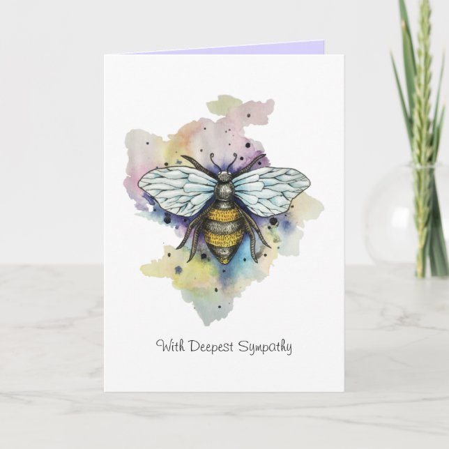Cute Bee And Rainbow Wash Card (Front)